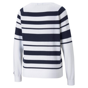 PUMA W Ribbon Sweater Bright White-Navy Blazer 599268-03