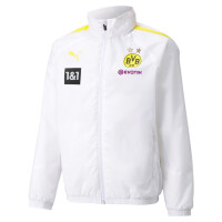 PUMA BVB Rain Jacket Jr w/ Sponsor Puma White-Cyber Yellow 759177-08
