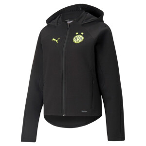PUMA BVB Casuals Hooded Jacket W w/o Sponsor Puma Black-Safety Yellow 759089-05