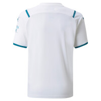 PUMA MCFC Away Shirt Jr w/Sponsor Logo Puma White-Ocean Depths 759213-02