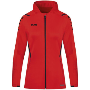 JAKO Damen Trainingsjacke Challenge mit Kapuze rot/schwarz 6821D-101