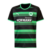 PUMA SPVGG Greuther Fürth Away Shirt JR with Sponsor Puma Black-Bright Green 931352-02