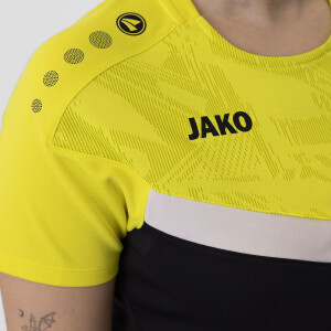 JAKO Damen T-Shirt Iconic schwarz/soft yellow 6124D-808