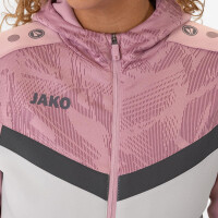 JAKO Damen Kapuzenjacke Iconic soft grey/dusky pink/anthra light 6824D-851