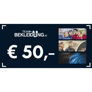 50 EURO TEAM-BEKLEIDUNG Wertgutschein